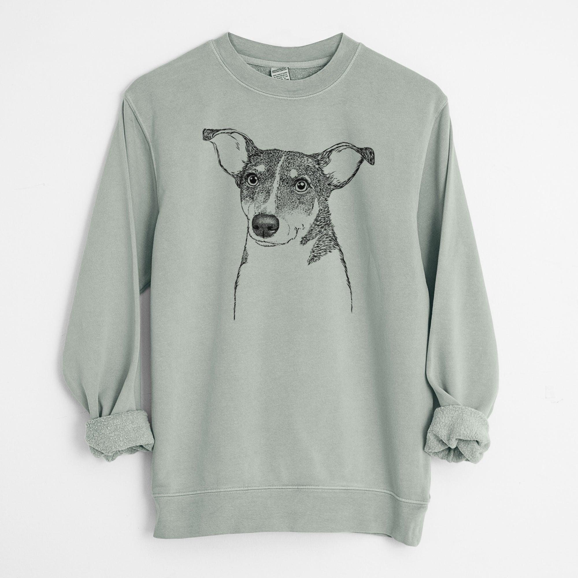 Bare Cleo the Terrier Mix - Unisex Pigment Dyed Crew Sweatshirt