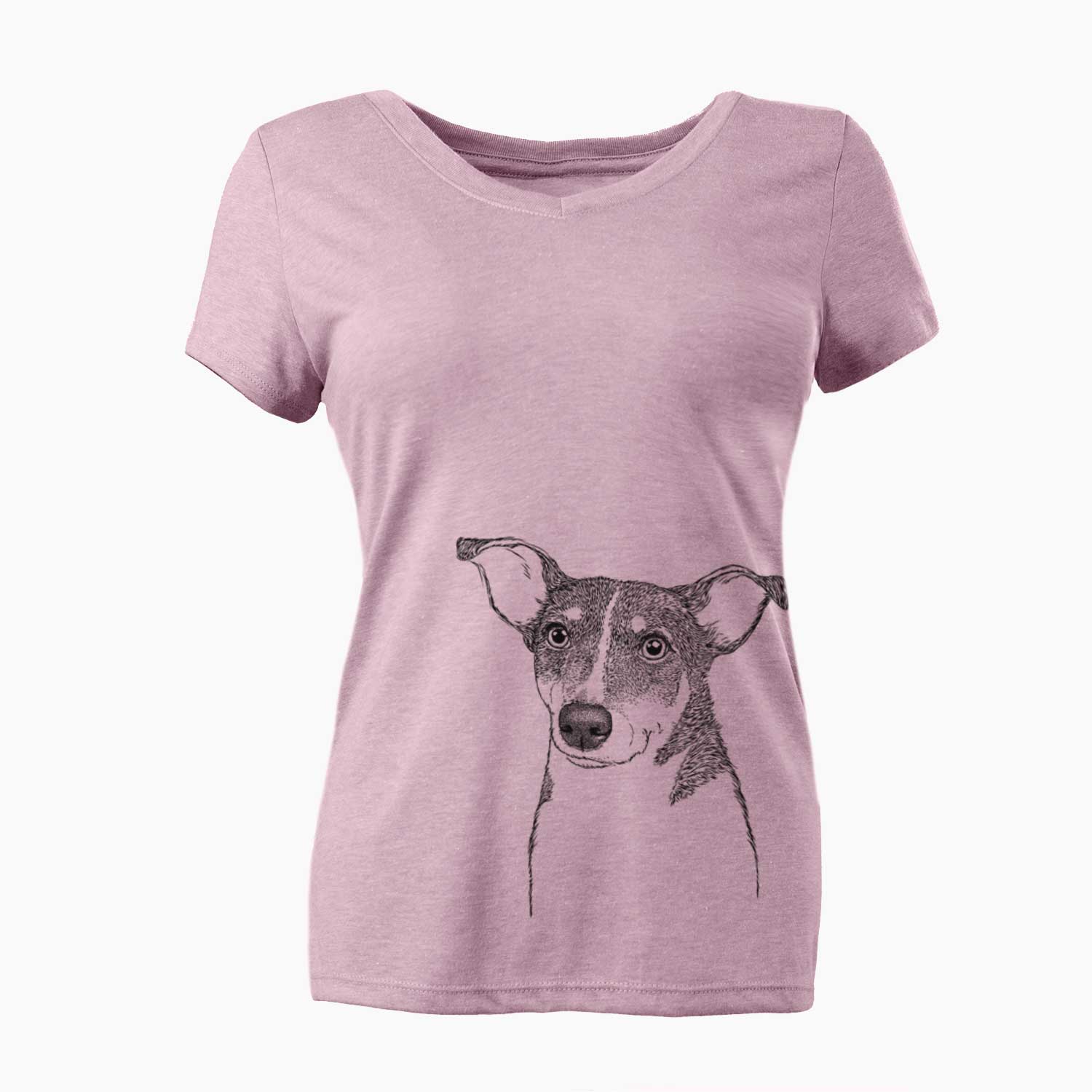 Bare Cleo the Terrier Mix - Women's V-neck Shirt