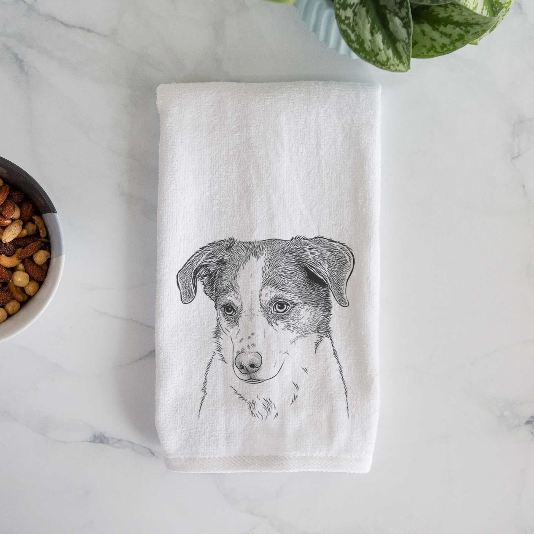 Coco the Beagle Mix Decorative Hand Towel