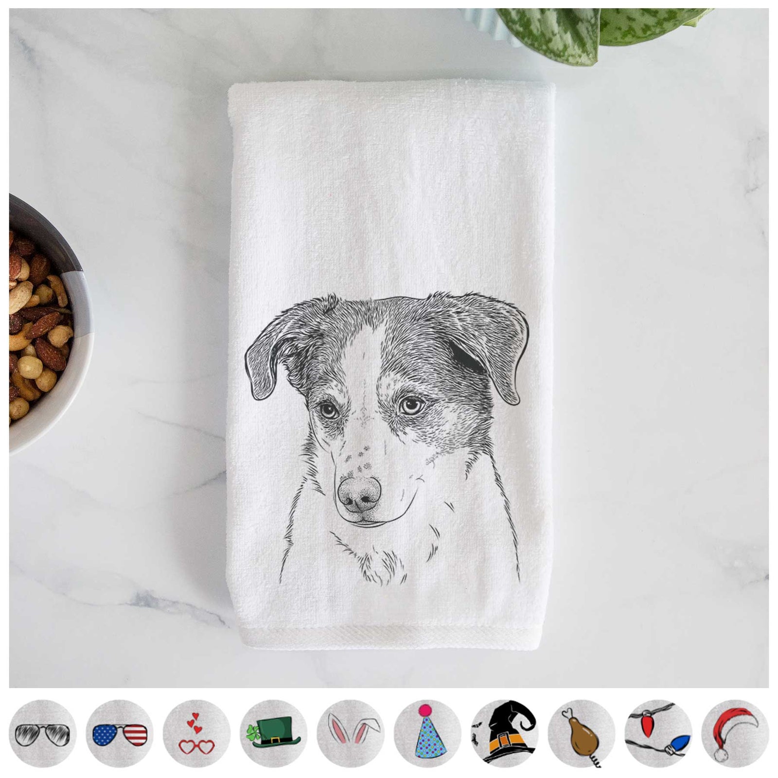 Coco the Beagle Mix Decorative Hand Towel