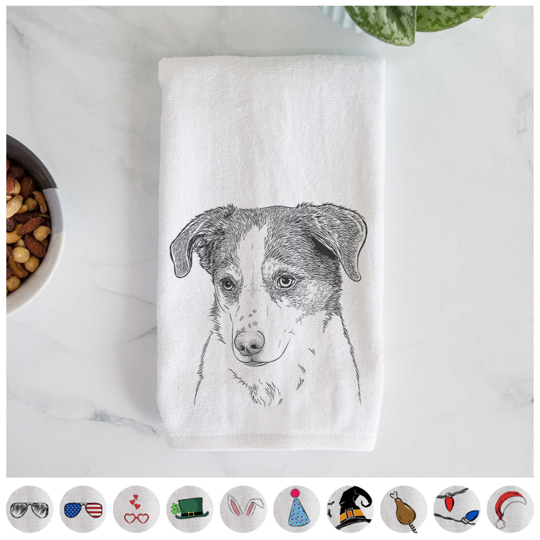 Coco the Beagle Mix Decorative Hand Towel