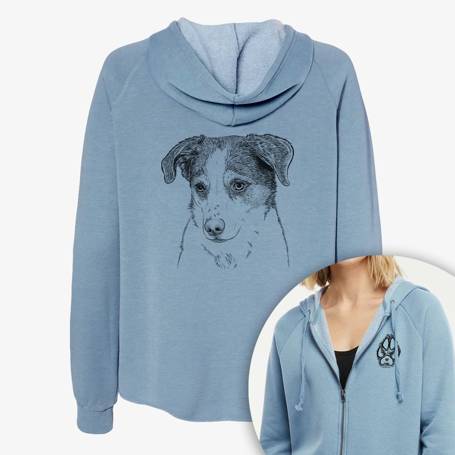 Coco the Beagle Mix - Women's Cali Wave Zip-Up Sweatshirt
