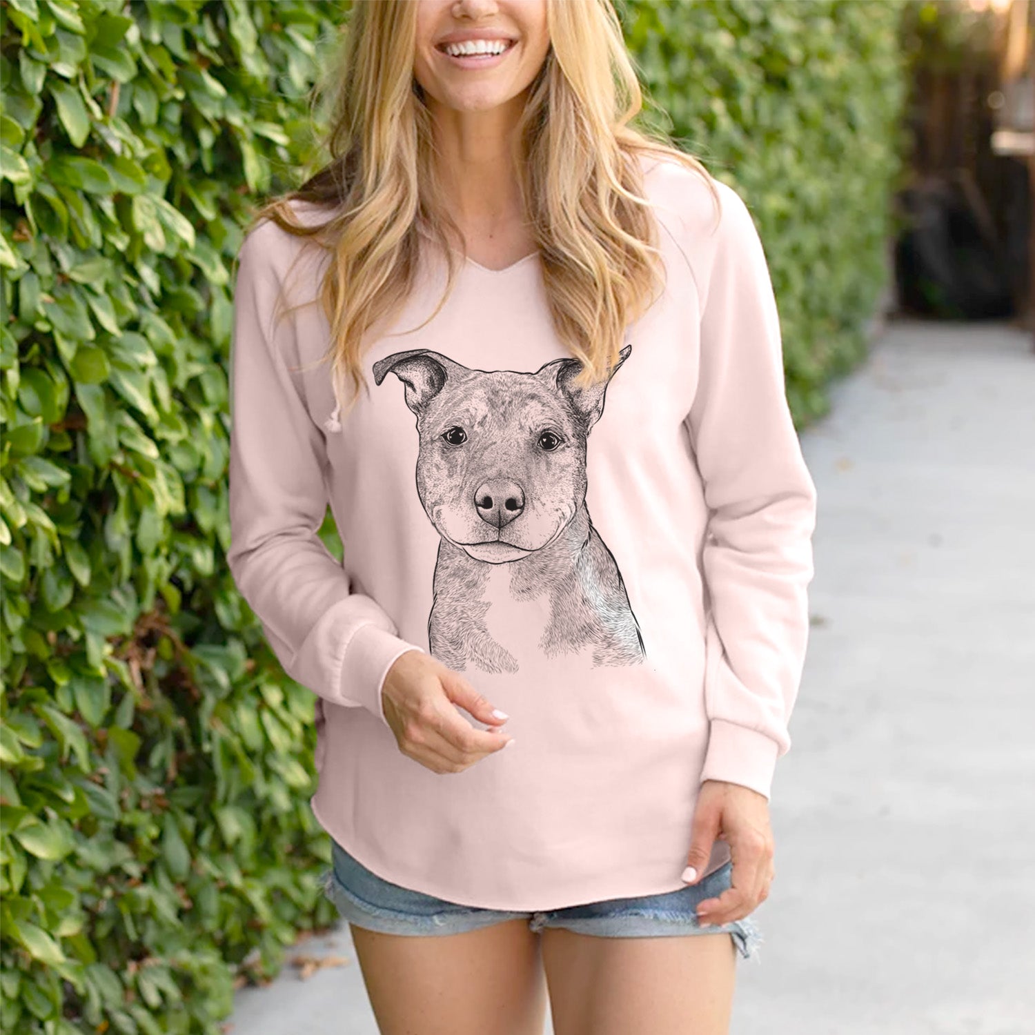 Bare Cody the Catahoula Mix - Cali Wave Hooded Sweatshirt