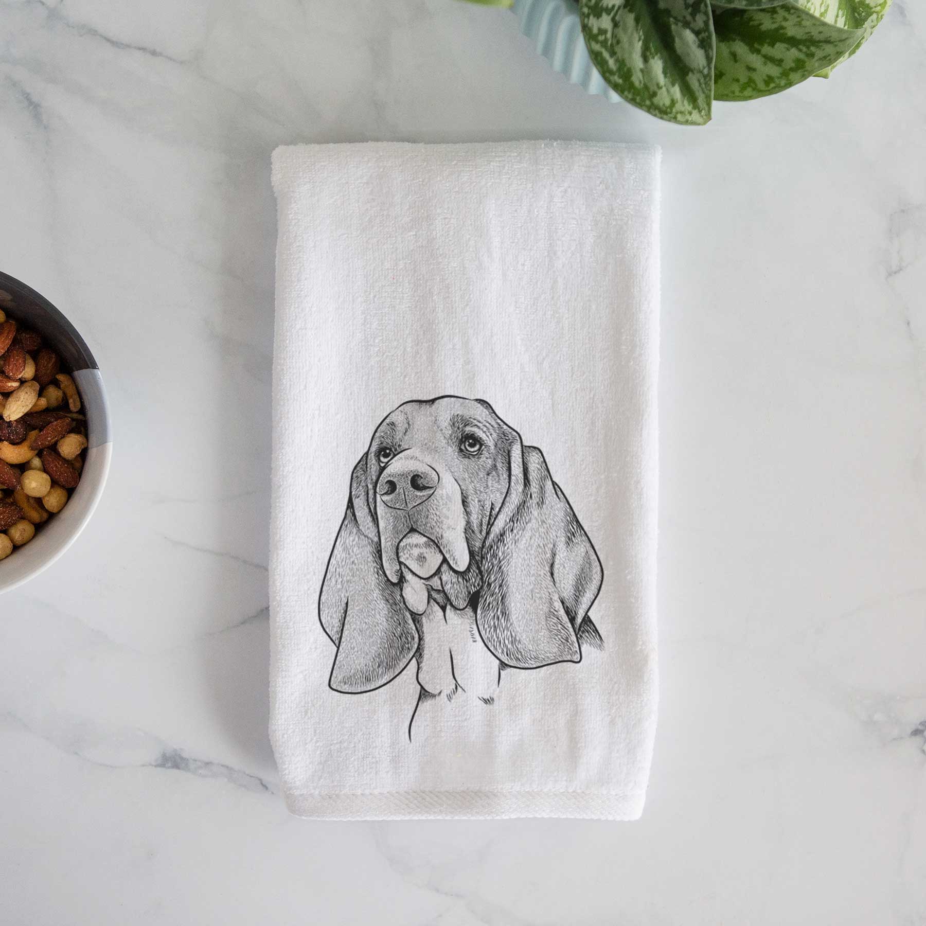 Cooper the Basset Hound Decorative Hand Towel