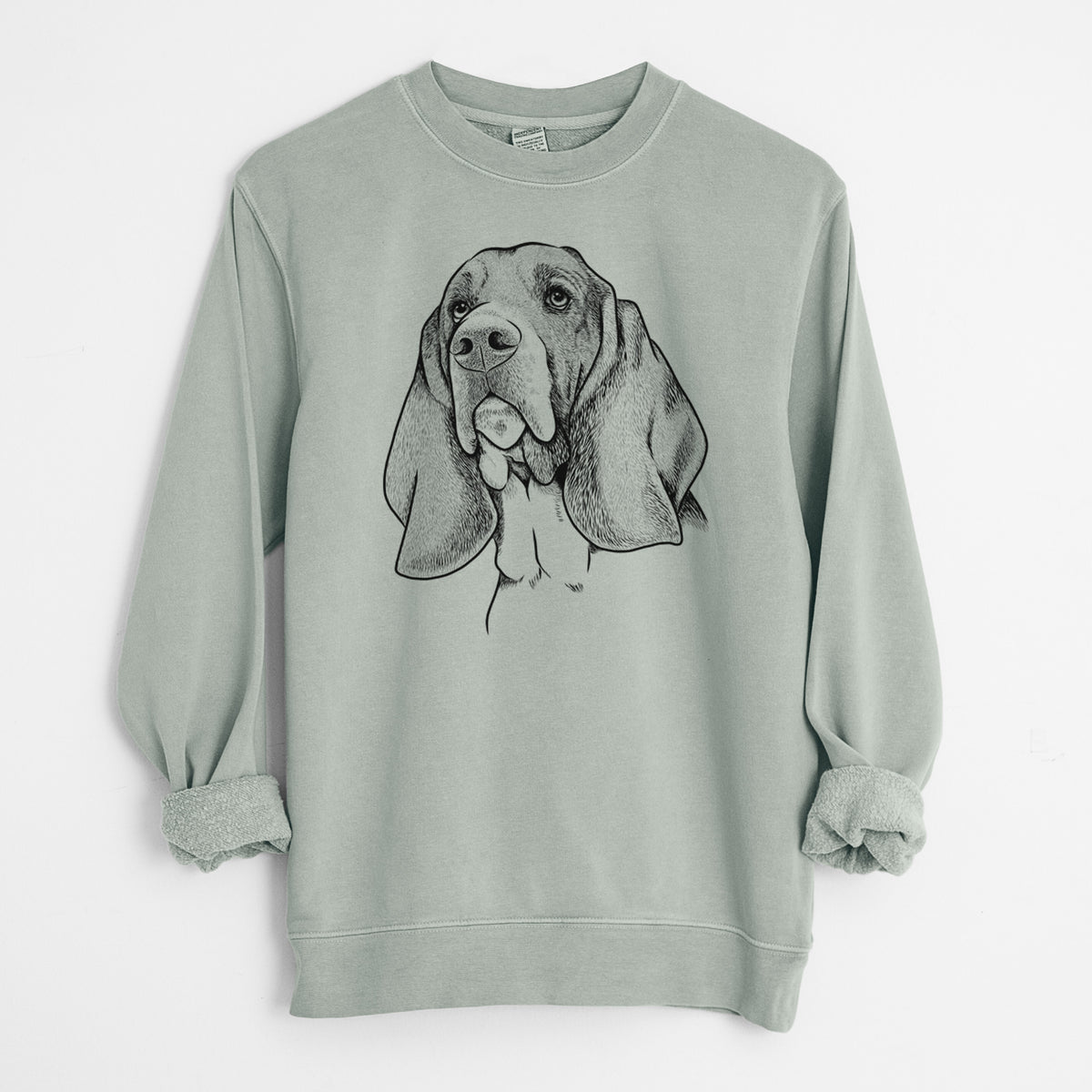 Bare Cooper the Basset Hound - Unisex Pigment Dyed Crew Sweatshirt