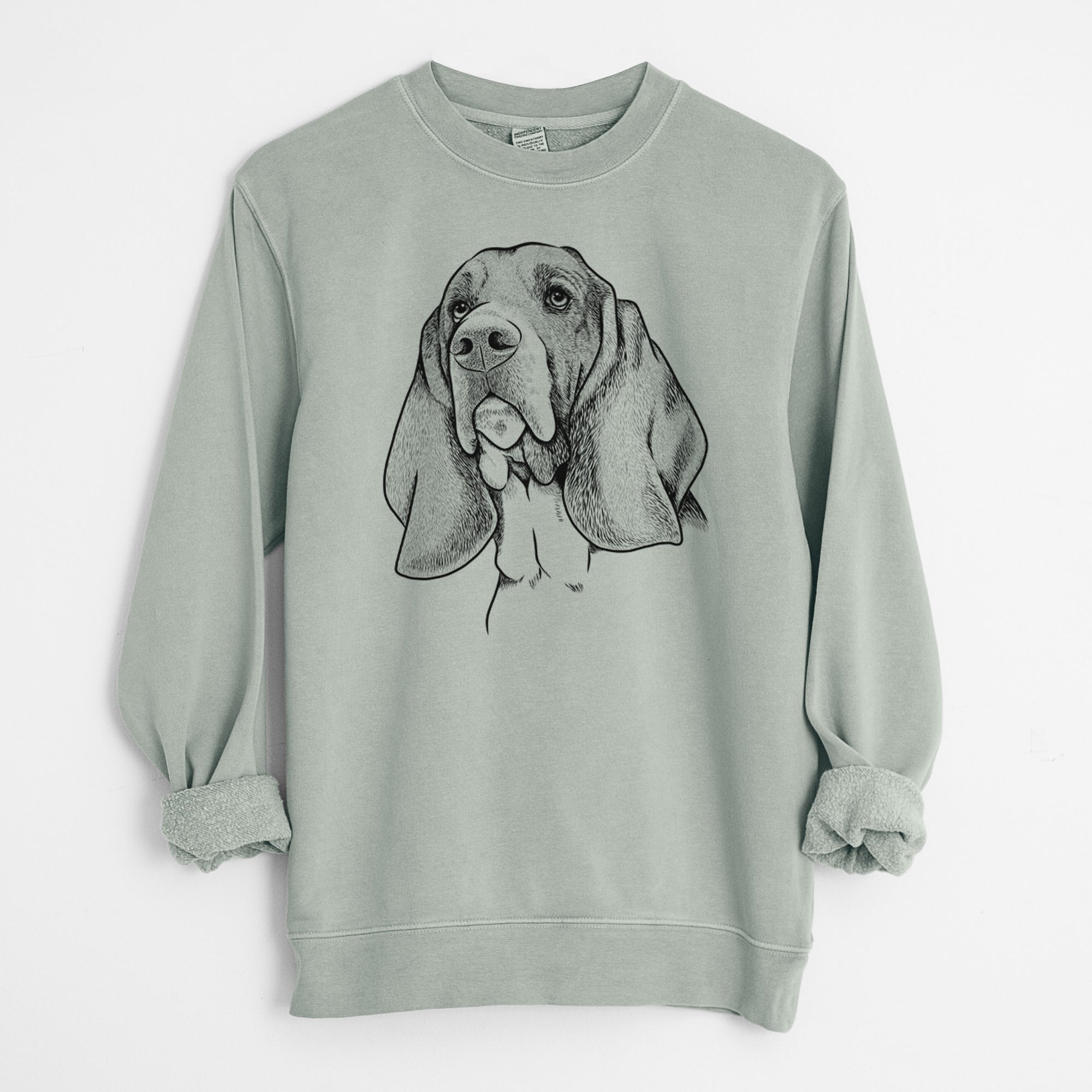 Bare Cooper the Basset Hound - Unisex Pigment Dyed Crew Sweatshirt