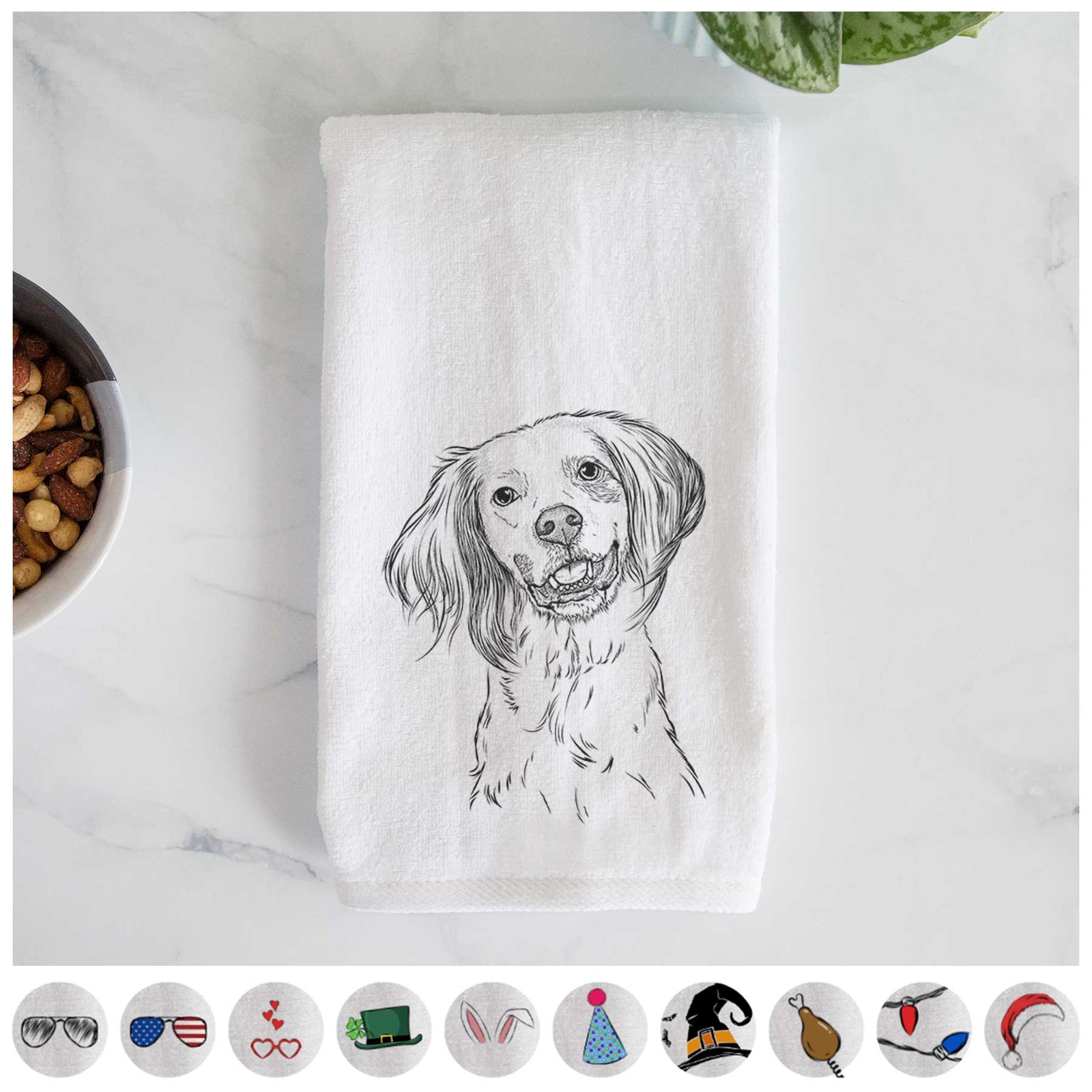 Cooper the English Setter Decorative Hand Towel