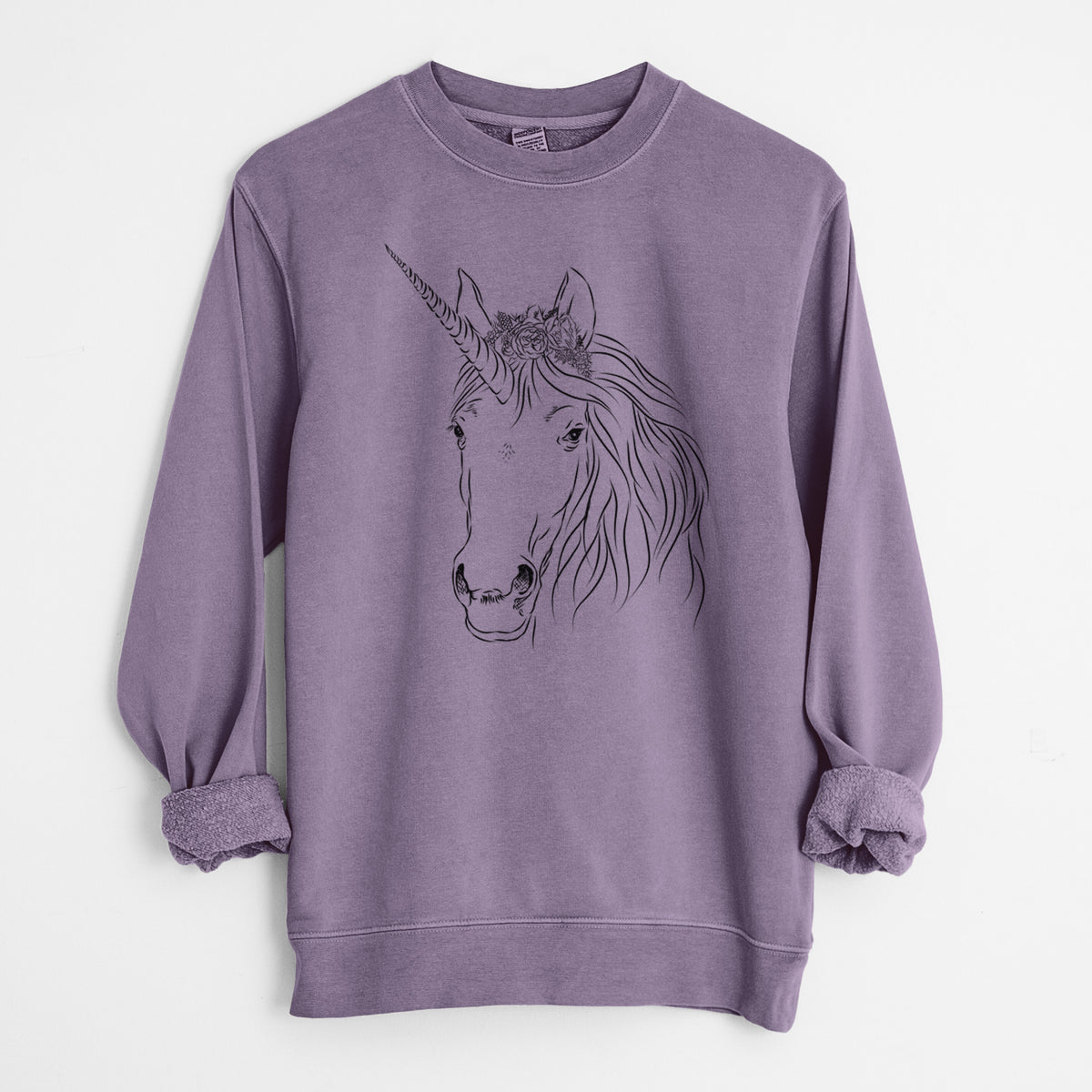 Bare Cosmic the Unicorn - Unisex Pigment Dyed Crew Sweatshirt