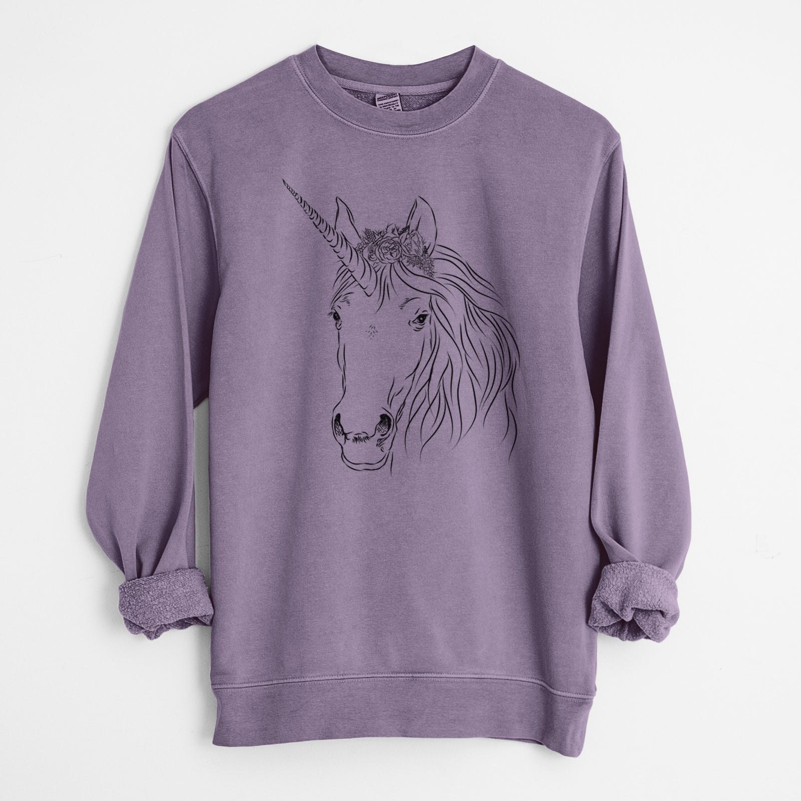 Bare Cosmic the Unicorn - Unisex Pigment Dyed Crew Sweatshirt
