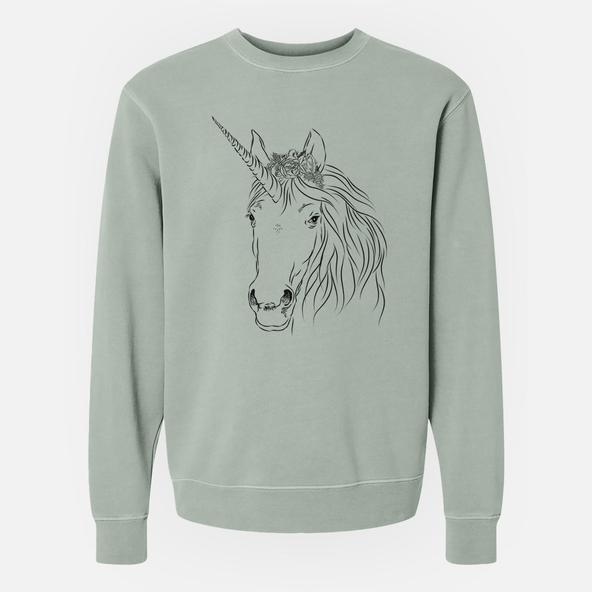 Bare Cosmic the Unicorn - Unisex Pigment Dyed Crew Sweatshirt