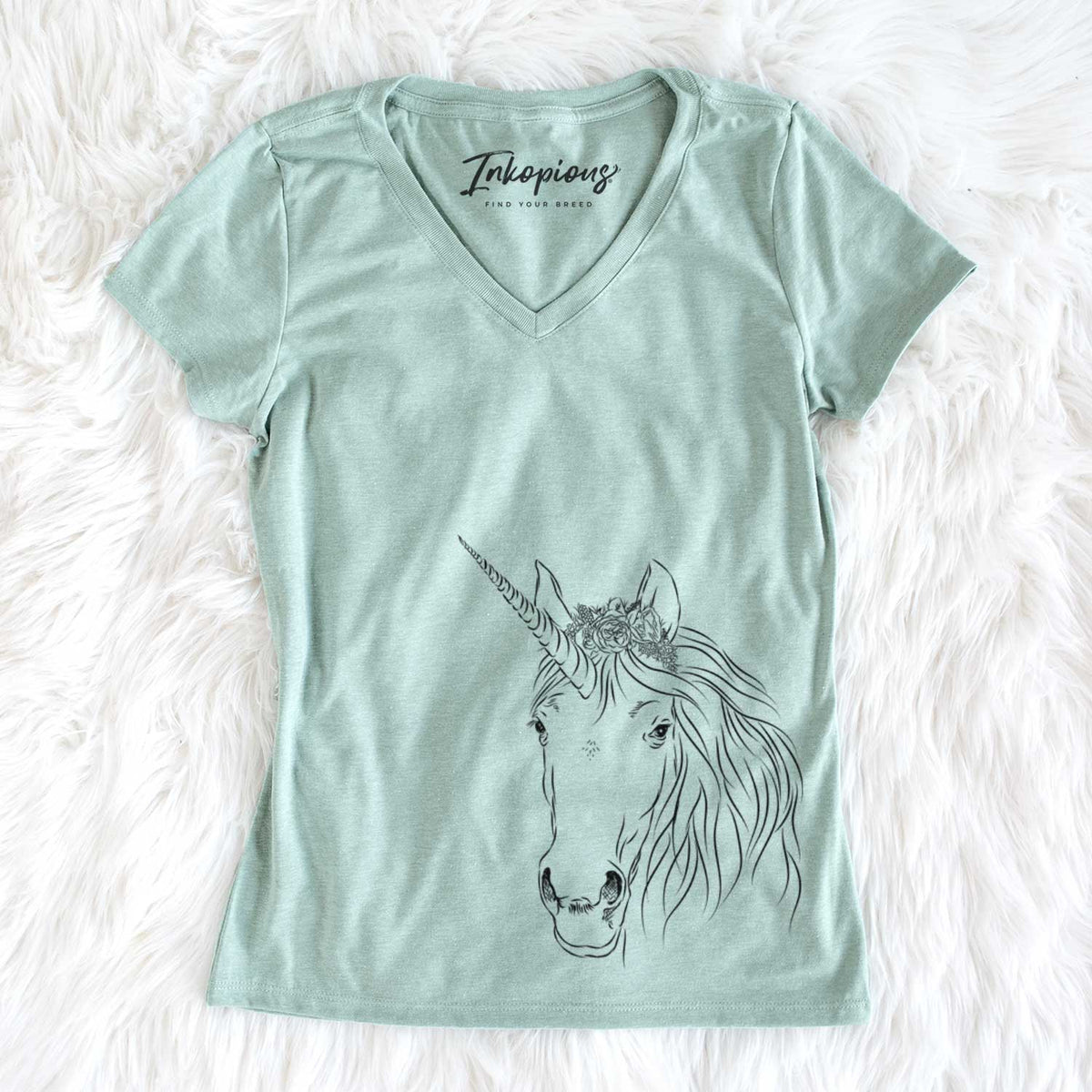 Bare Cosmic the Unicorn - Women's V-neck Shirt