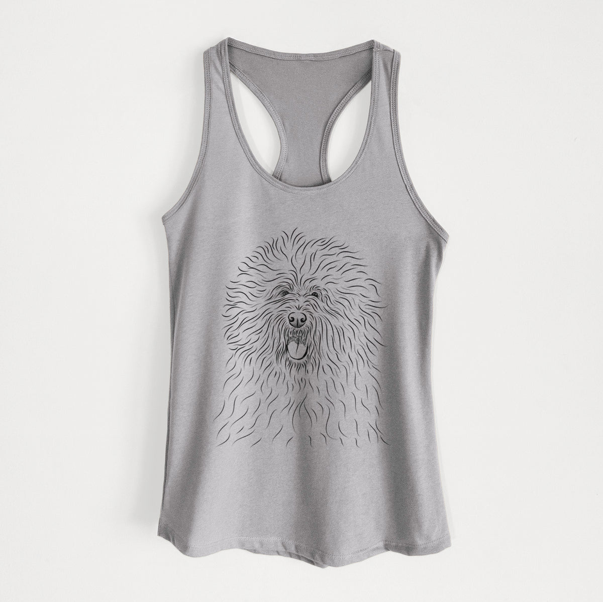 Cozie the Old English Sheepdog - Women&#39;s Racerback Tanktop