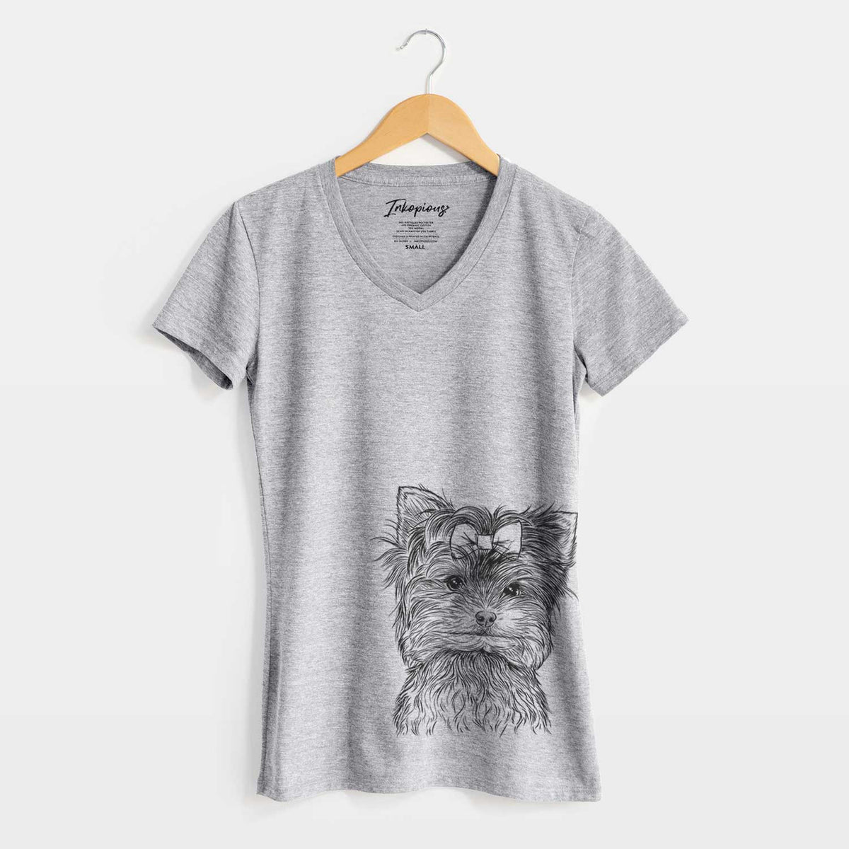 Bare Cricket the Biewer Terrier - Women's V-neck Shirt