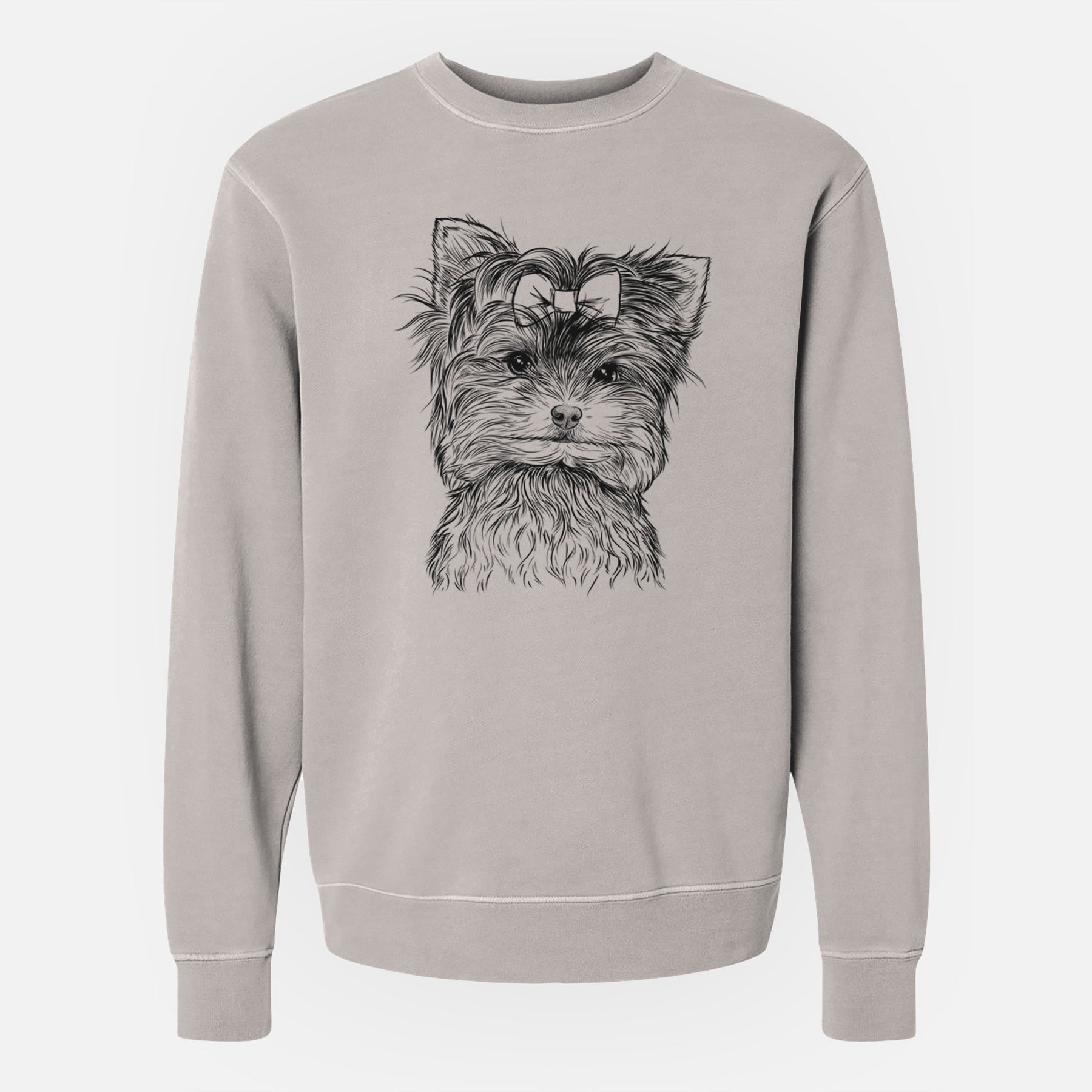 Bare Cricket the Biewer Terrier - Unisex Pigment Dyed Crew Sweatshirt