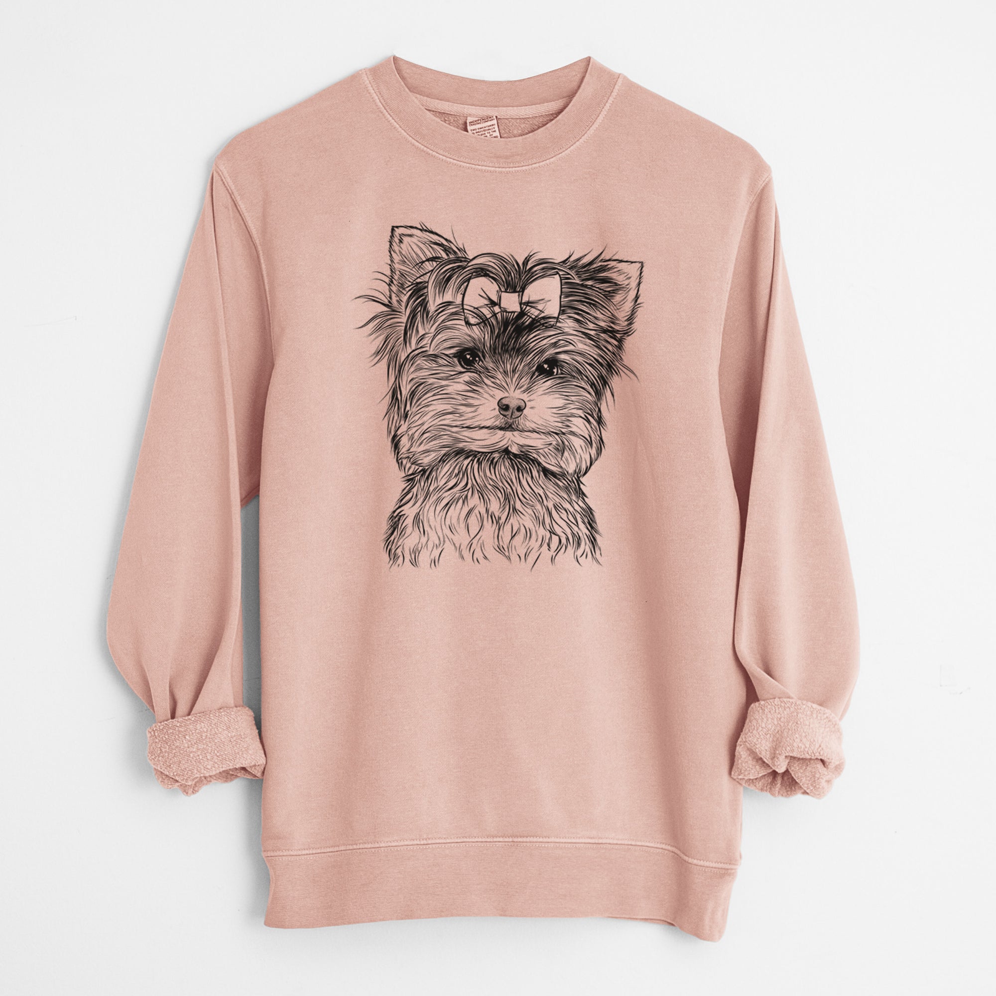 Bare Cricket the Biewer Terrier - Unisex Pigment Dyed Crew Sweatshirt