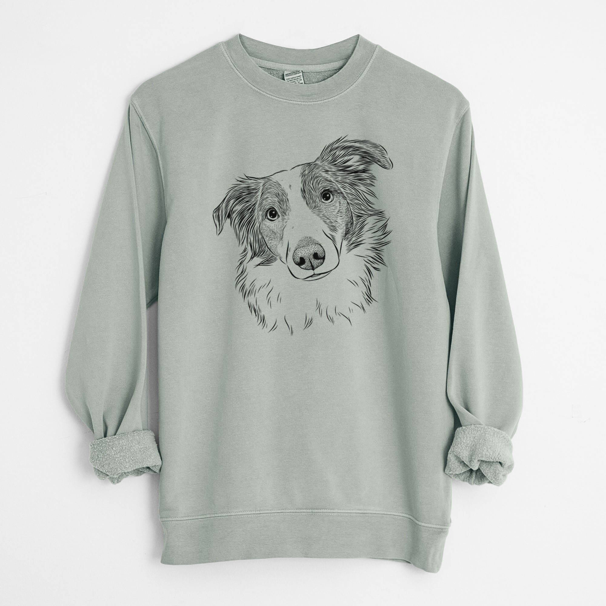 Bare Cyclone the Australian Shepherd - Unisex Pigment Dyed Crew Sweatshirt