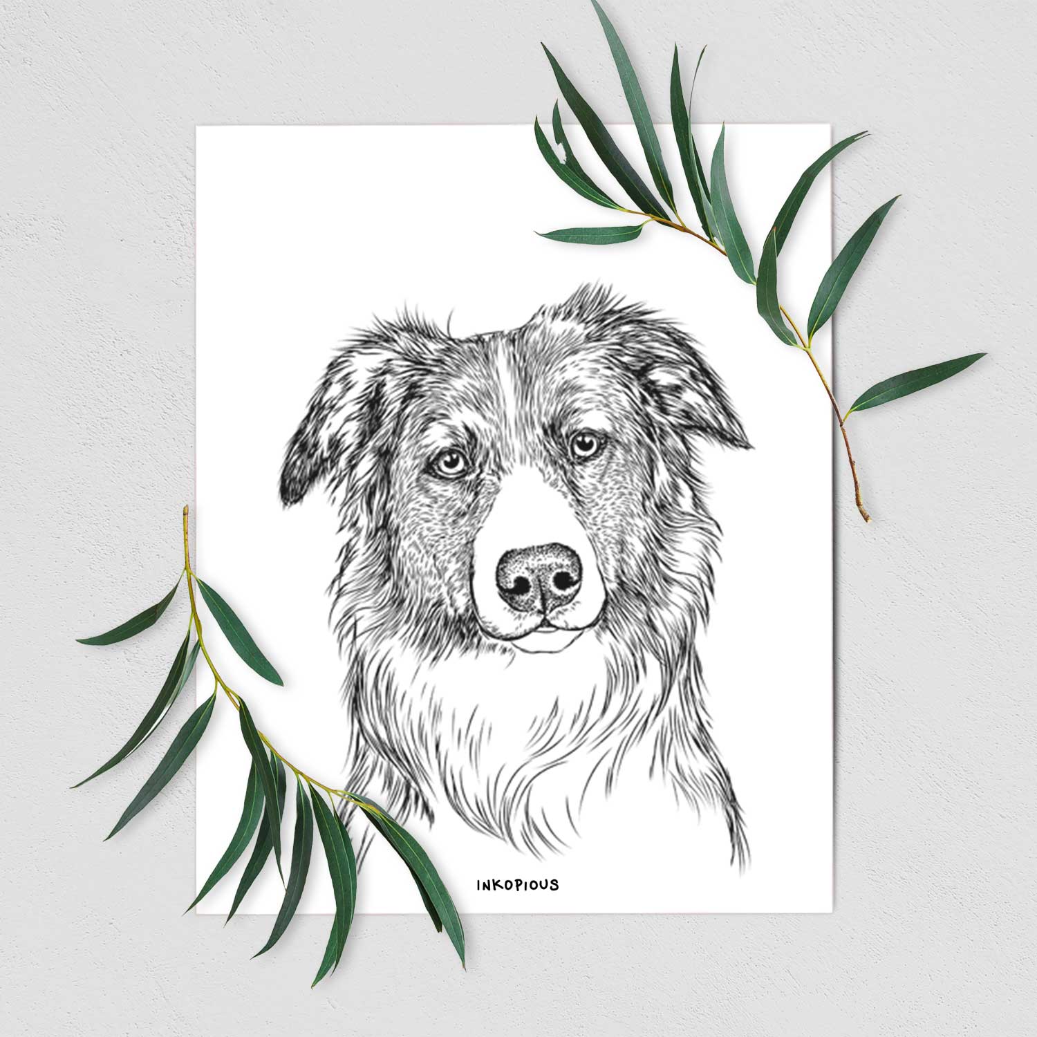 Cynder the English Shepherd Art Print