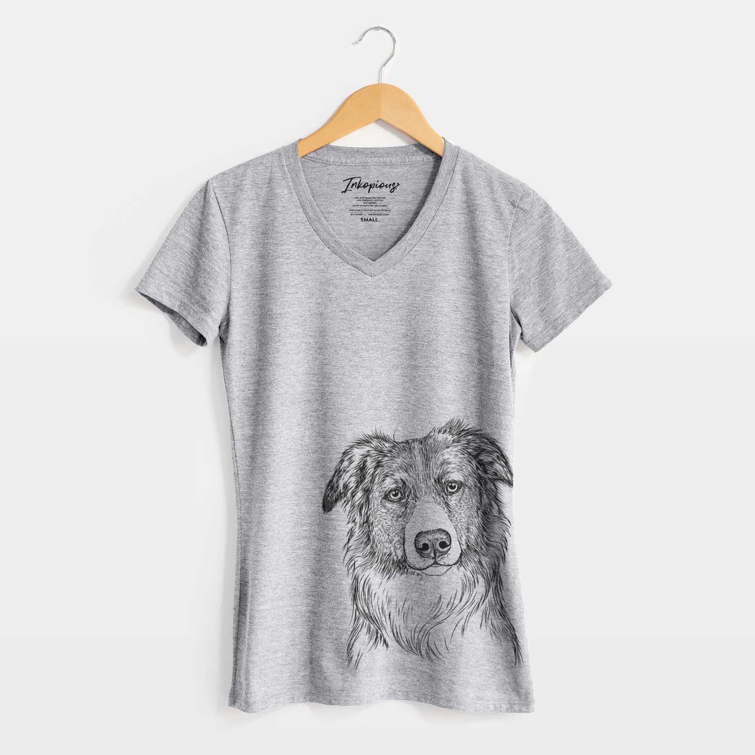 Bare Cynder the English Shepherd - Women's V-neck Shirt