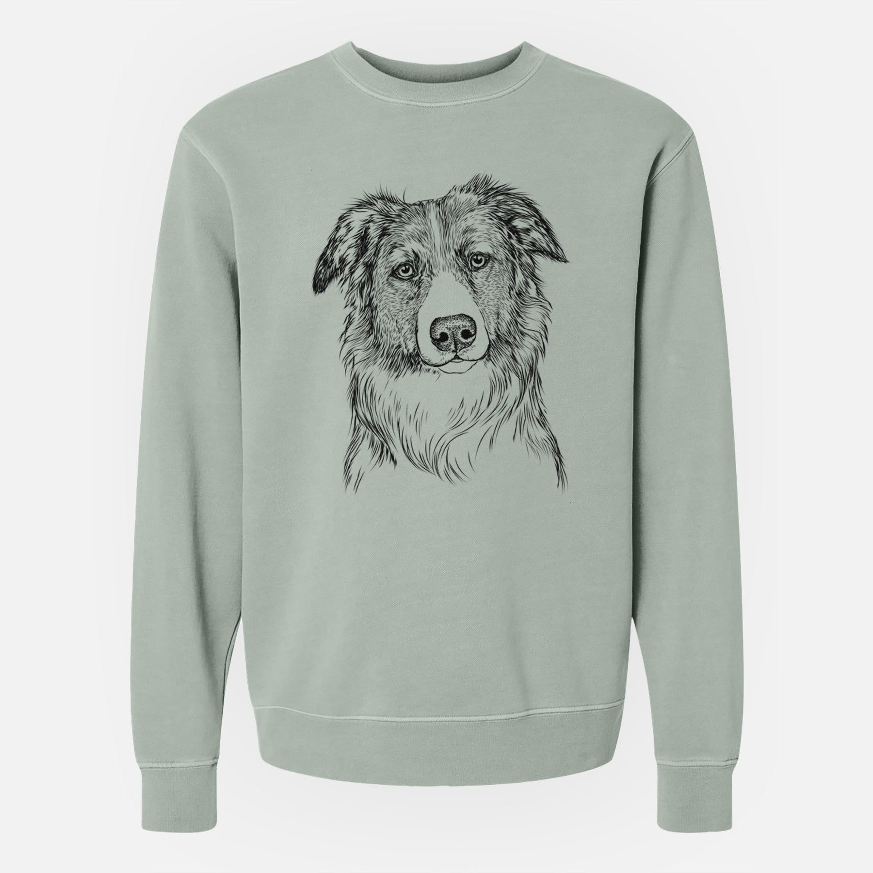 Bare Cynder the English Shepherd - Unisex Pigment Dyed Crew Sweatshirt