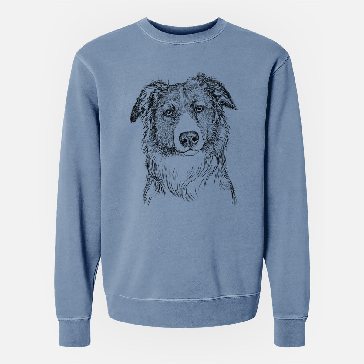 Bare Cynder the English Shepherd - Unisex Pigment Dyed Crew Sweatshirt