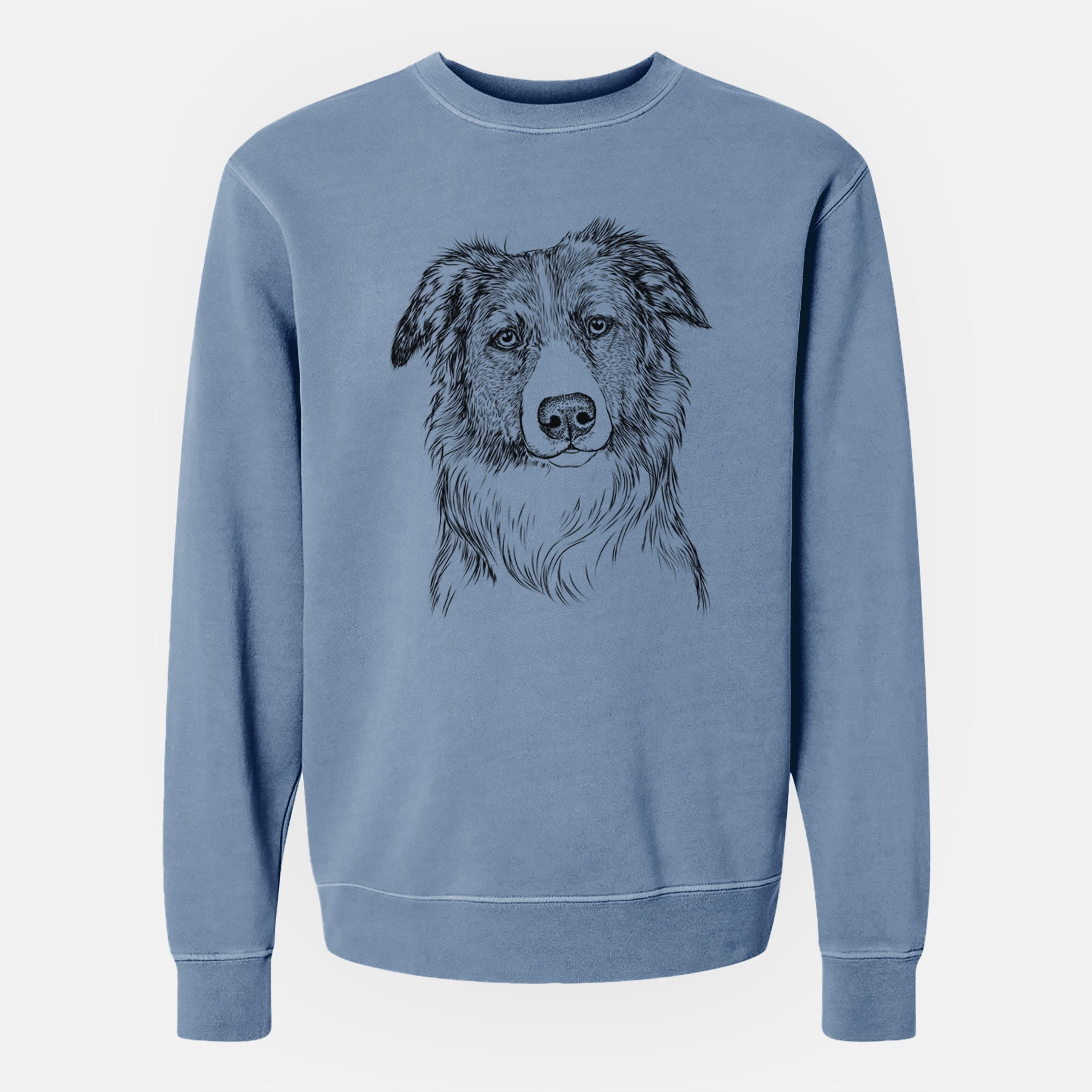 Bare Cynder the English Shepherd - Unisex Pigment Dyed Crew Sweatshirt