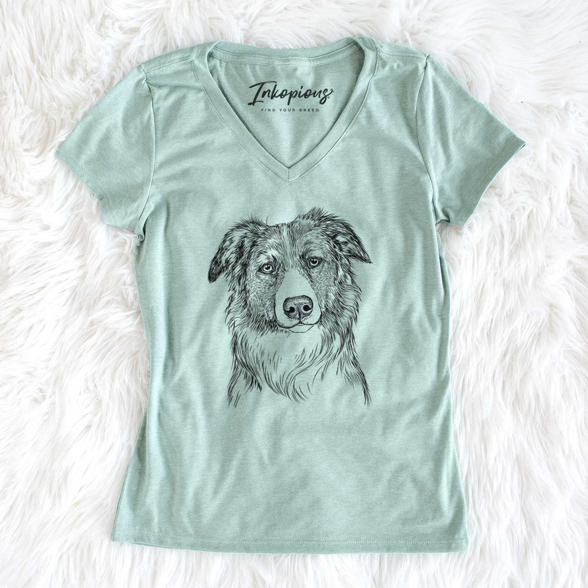 Bare Cynder the English Shepherd - Women&#39;s V-neck Shirt