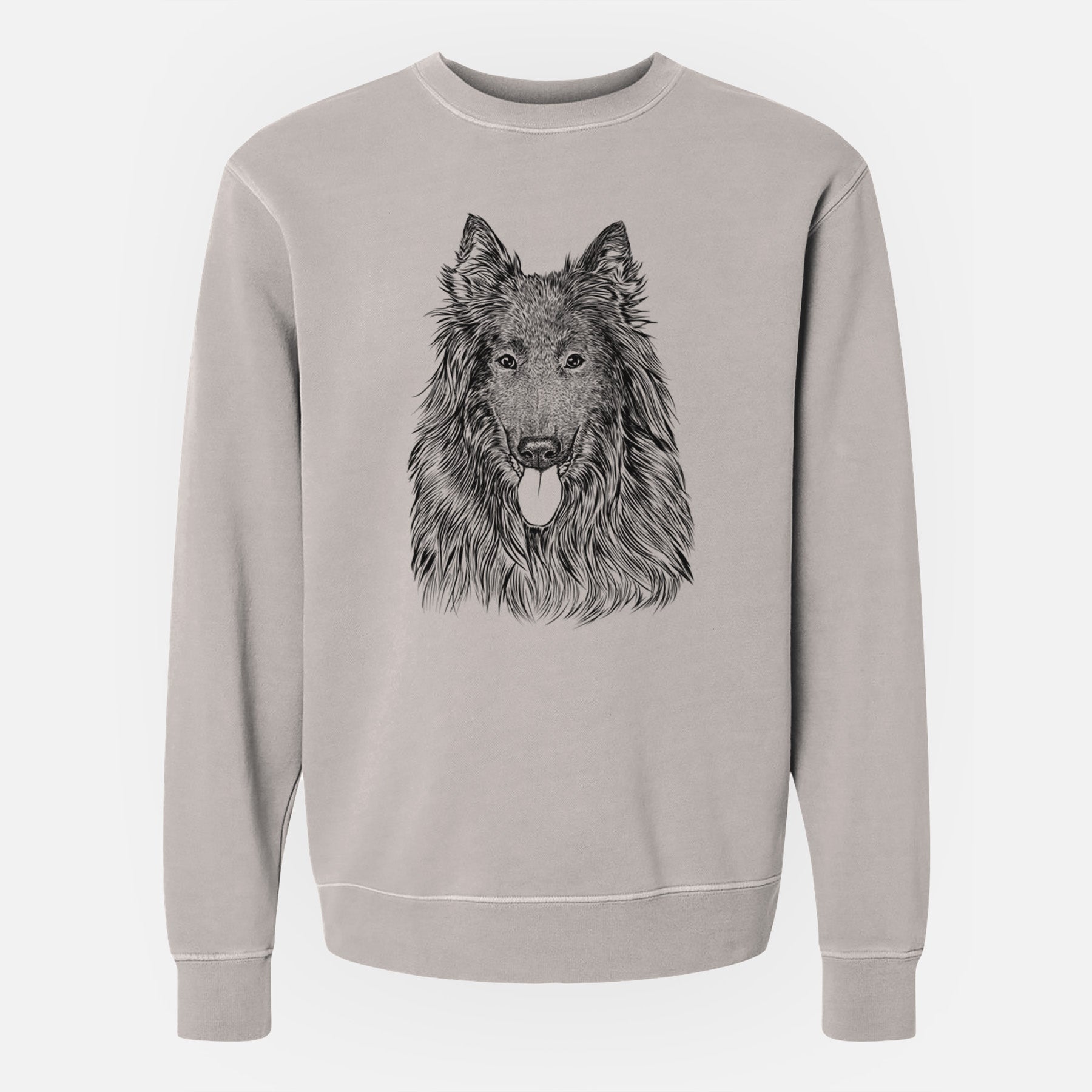 Bare Daan the Belgian Shepherd - Unisex Pigment Dyed Crew Sweatshirt