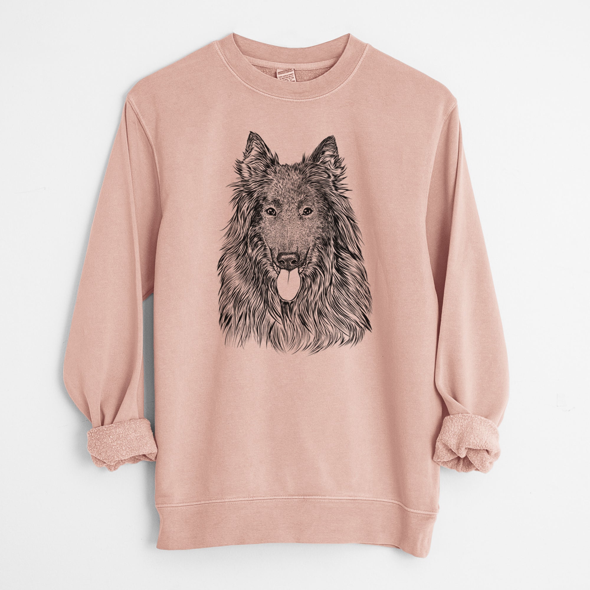 Bare Daan the Belgian Shepherd - Unisex Pigment Dyed Crew Sweatshirt