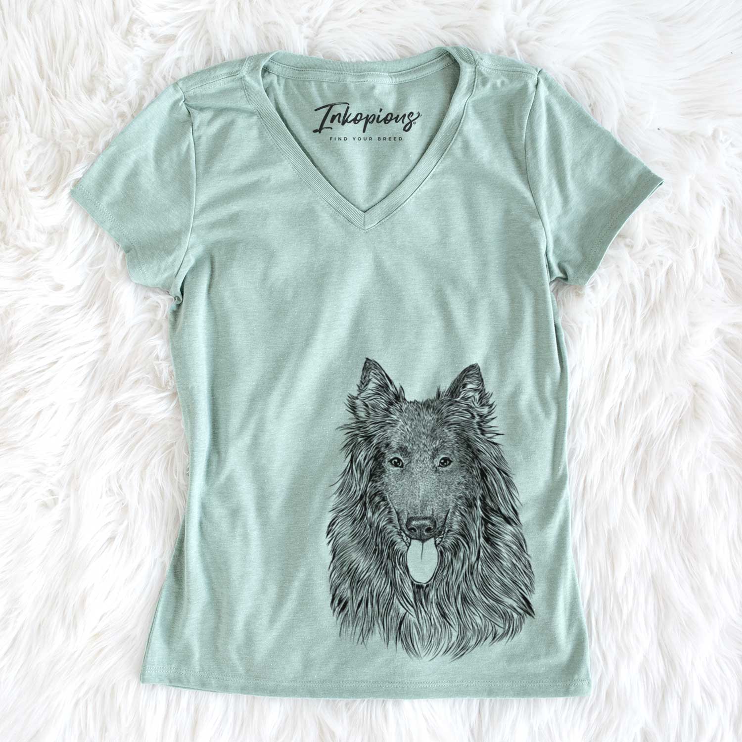 Bare Daan the Belgian Shepherd - Women's V-neck Shirt