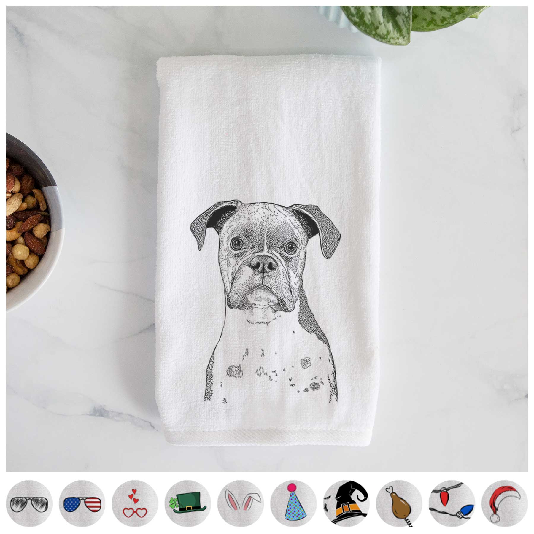 Daisy the Boxer Decorative Hand Towel