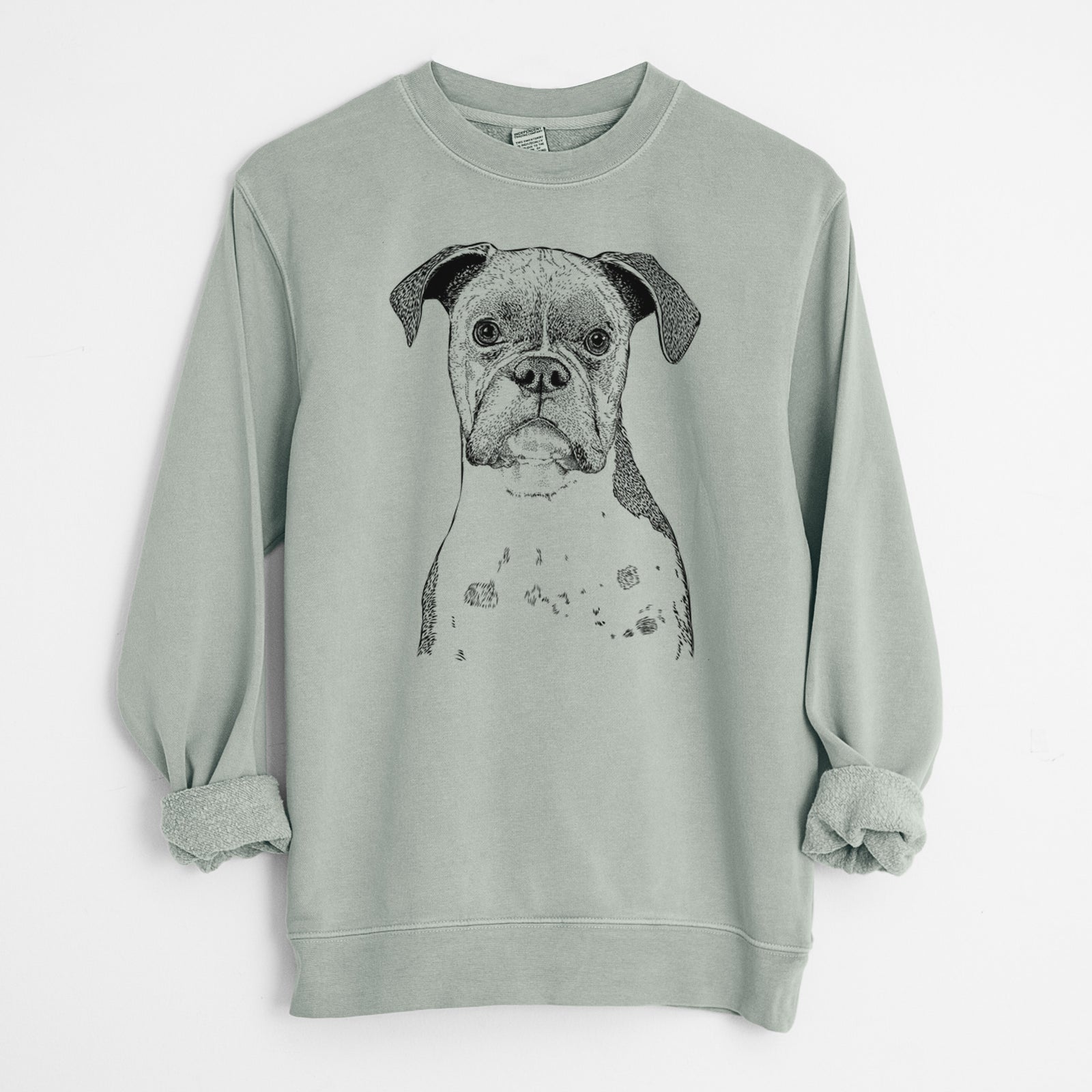 Bare Daisy the Boxer - Unisex Pigment Dyed Crew Sweatshirt
