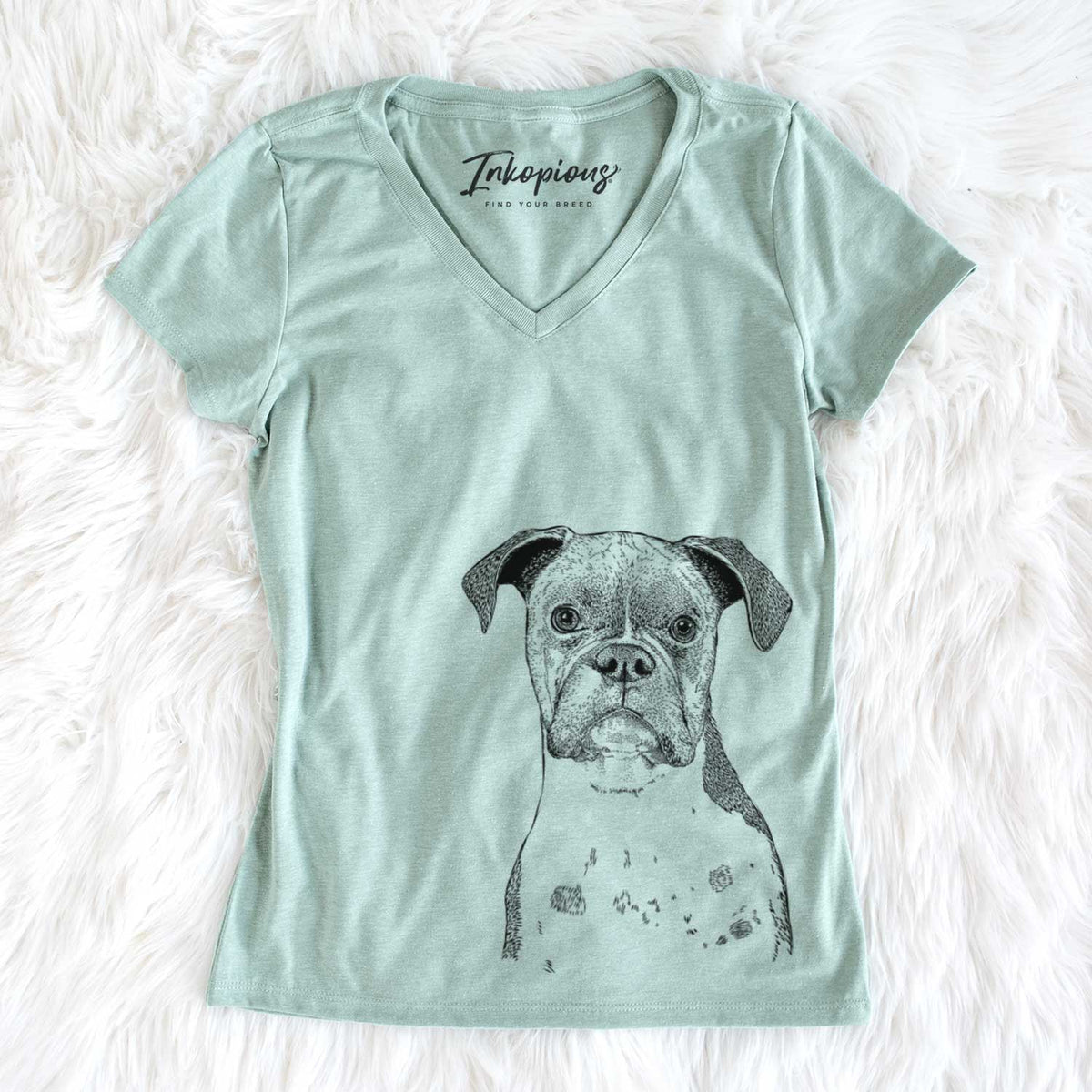 Bare Daisy the Boxer - Women's V-neck Shirt