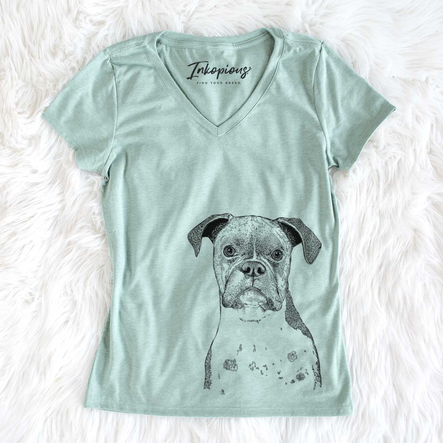 Bare Daisy the Boxer - Women's V-neck Shirt