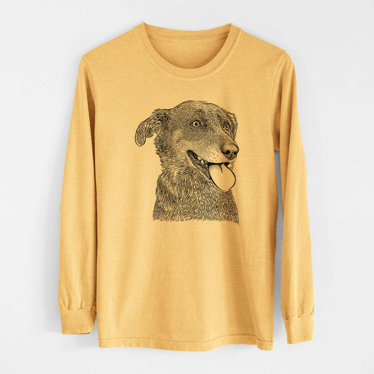 Bare Daisy the Australian Shepherd Mix - Heavyweight 100% Cotton Long Sleeve