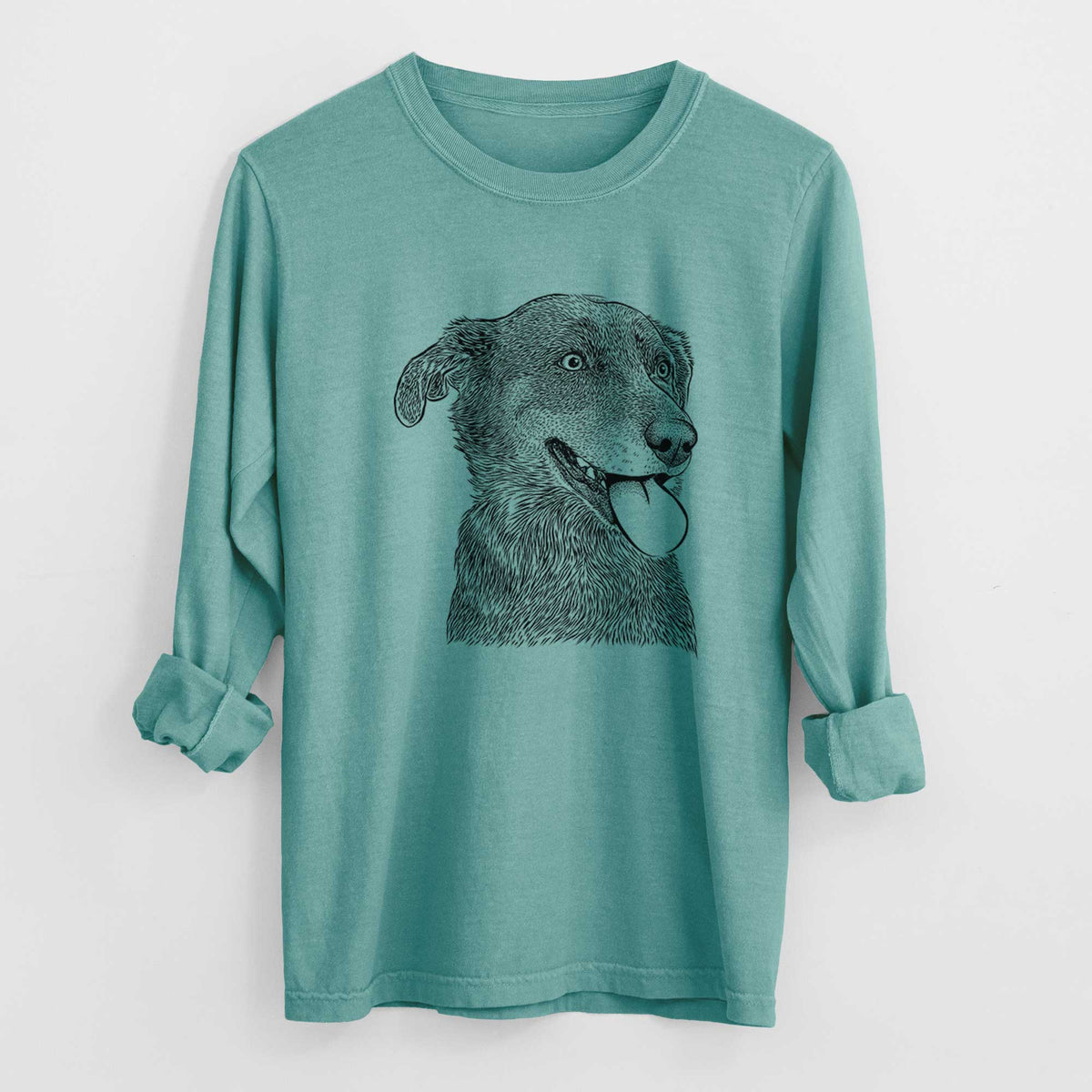 Bare Daisy the Australian Shepherd Mix - Heavyweight 100% Cotton Long Sleeve