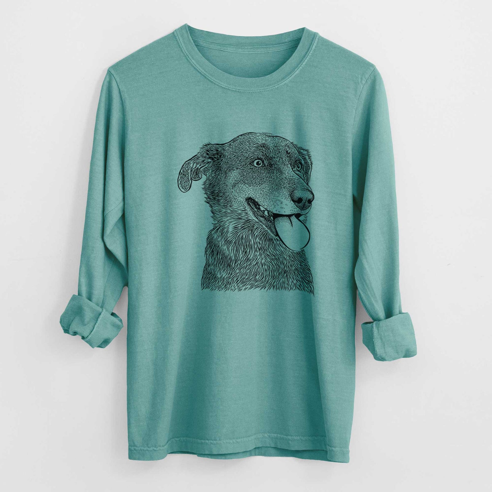 Bare Daisy the Australian Shepherd Mix - Heavyweight 100% Cotton Long Sleeve