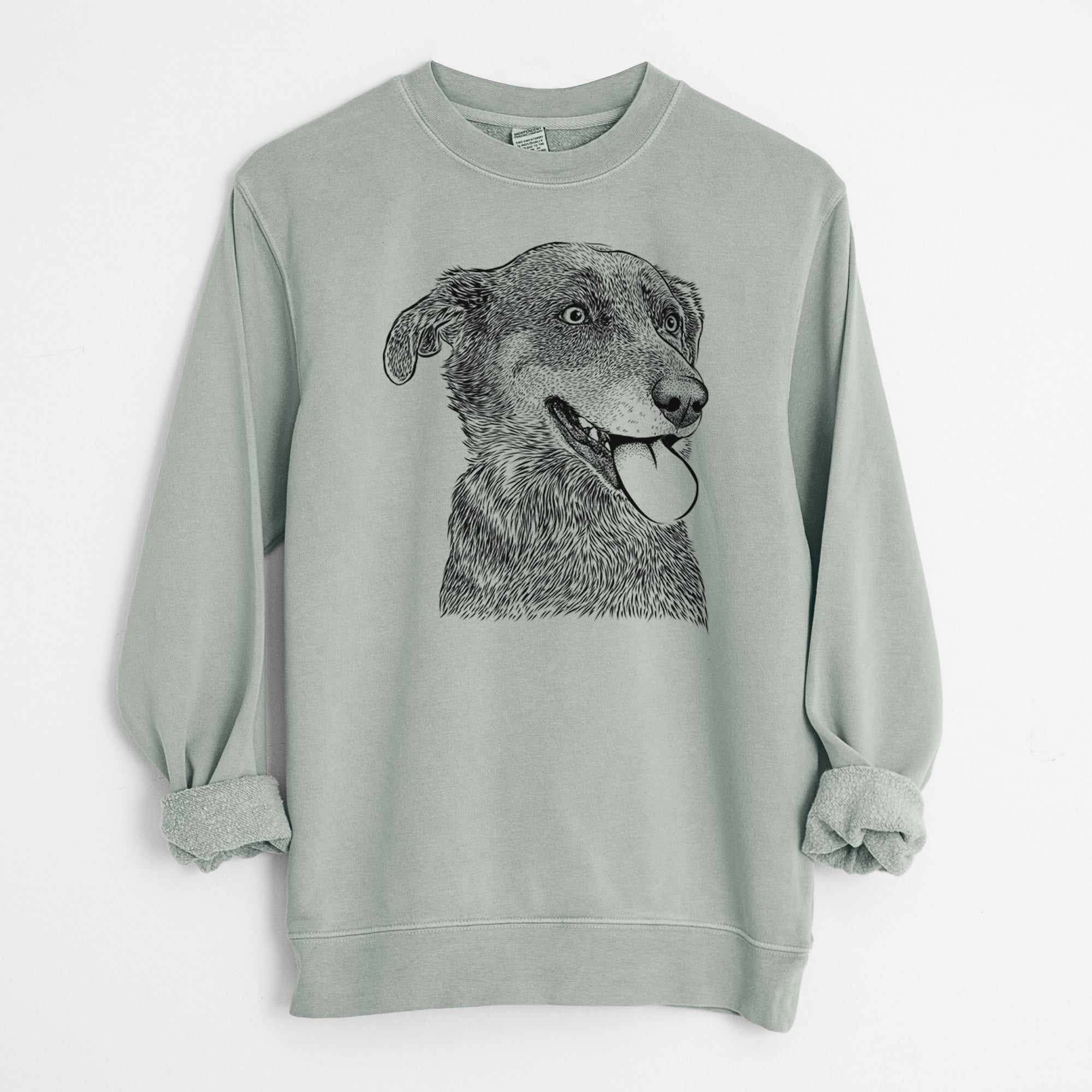 Bare Daisy the Australian Shepherd Mix - Unisex Pigment Dyed Crew Sweatshirt