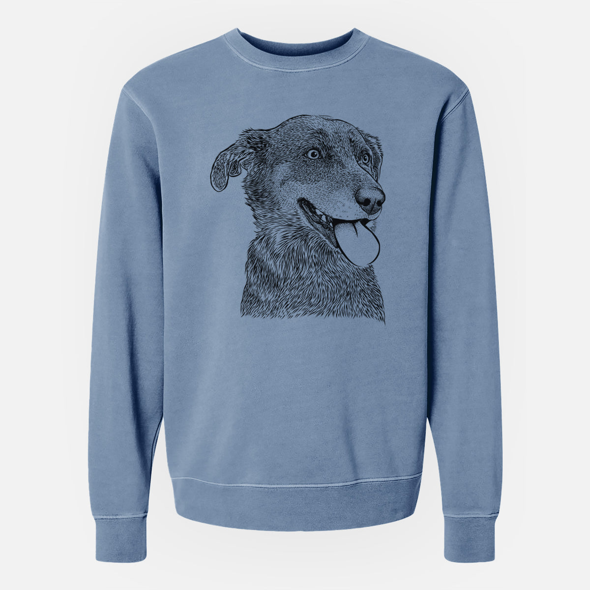 Bare Daisy the Australian Shepherd Mix - Unisex Pigment Dyed Crew Sweatshirt