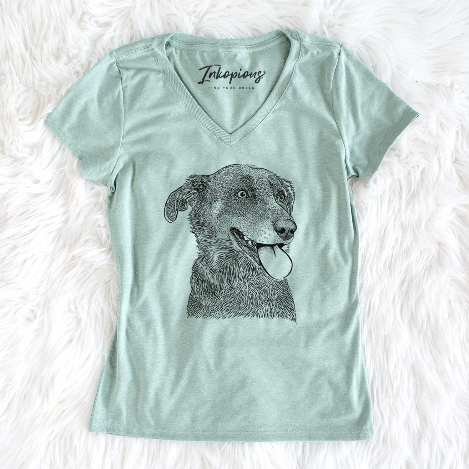 Bare Daisy the Australian Shepherd Mix - Women's V-neck Shirt