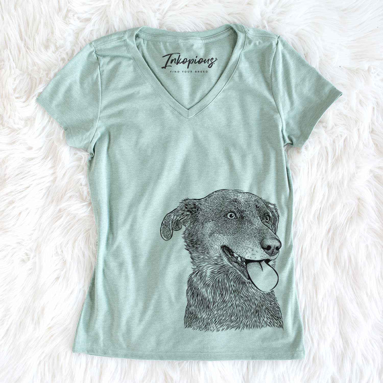 Bare Daisy the Australian Shepherd Mix - Women's V-neck Shirt