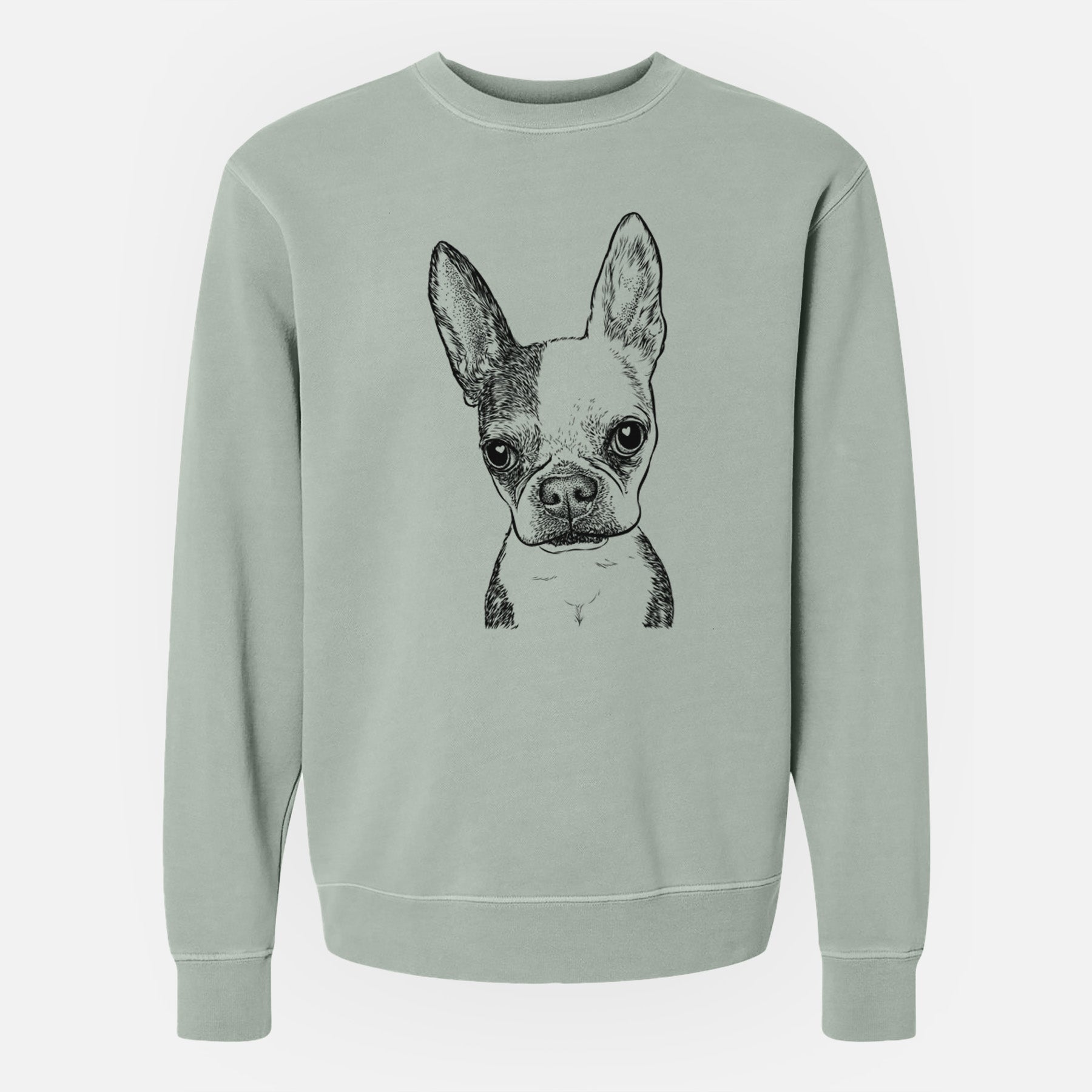 Bare Daisy the Boston Terrier - Unisex Pigment Dyed Crew Sweatshirt