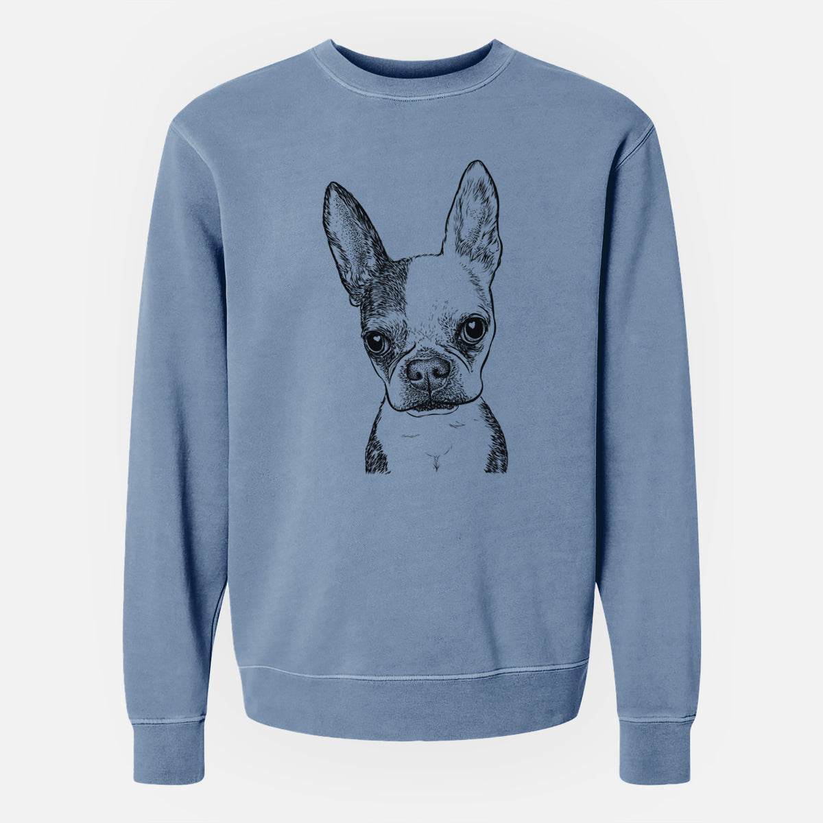 Bare Daisy the Boston Terrier - Unisex Pigment Dyed Crew Sweatshirt