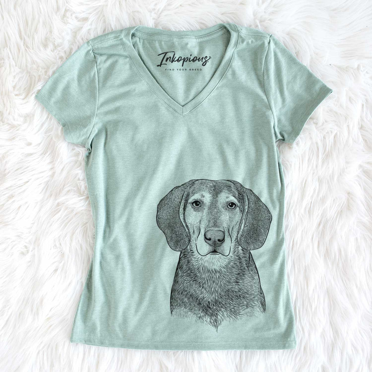 Bare Daisy the Hound Mix - Women's V-neck Shirt
