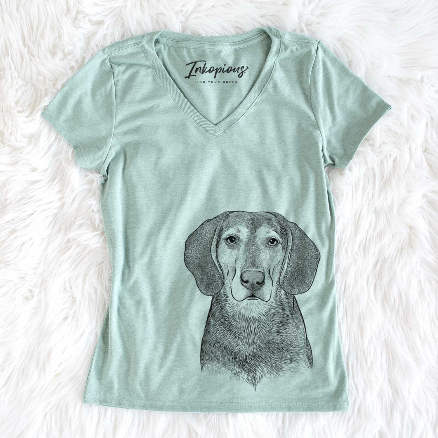 Bare Daisy the Hound Mix - Women's V-neck Shirt