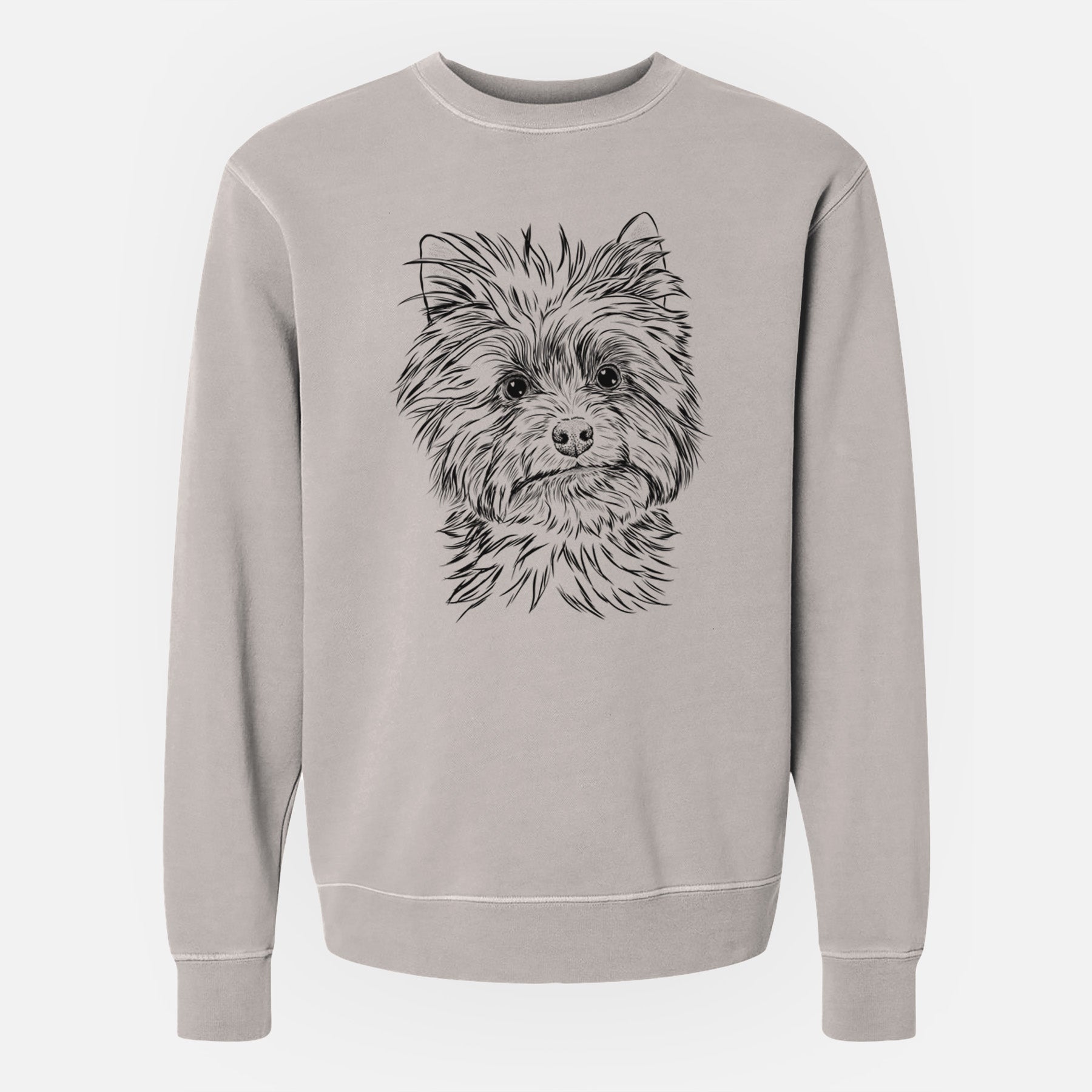 Bare Dakota the Yorkshire Terrier - Unisex Pigment Dyed Crew Sweatshirt