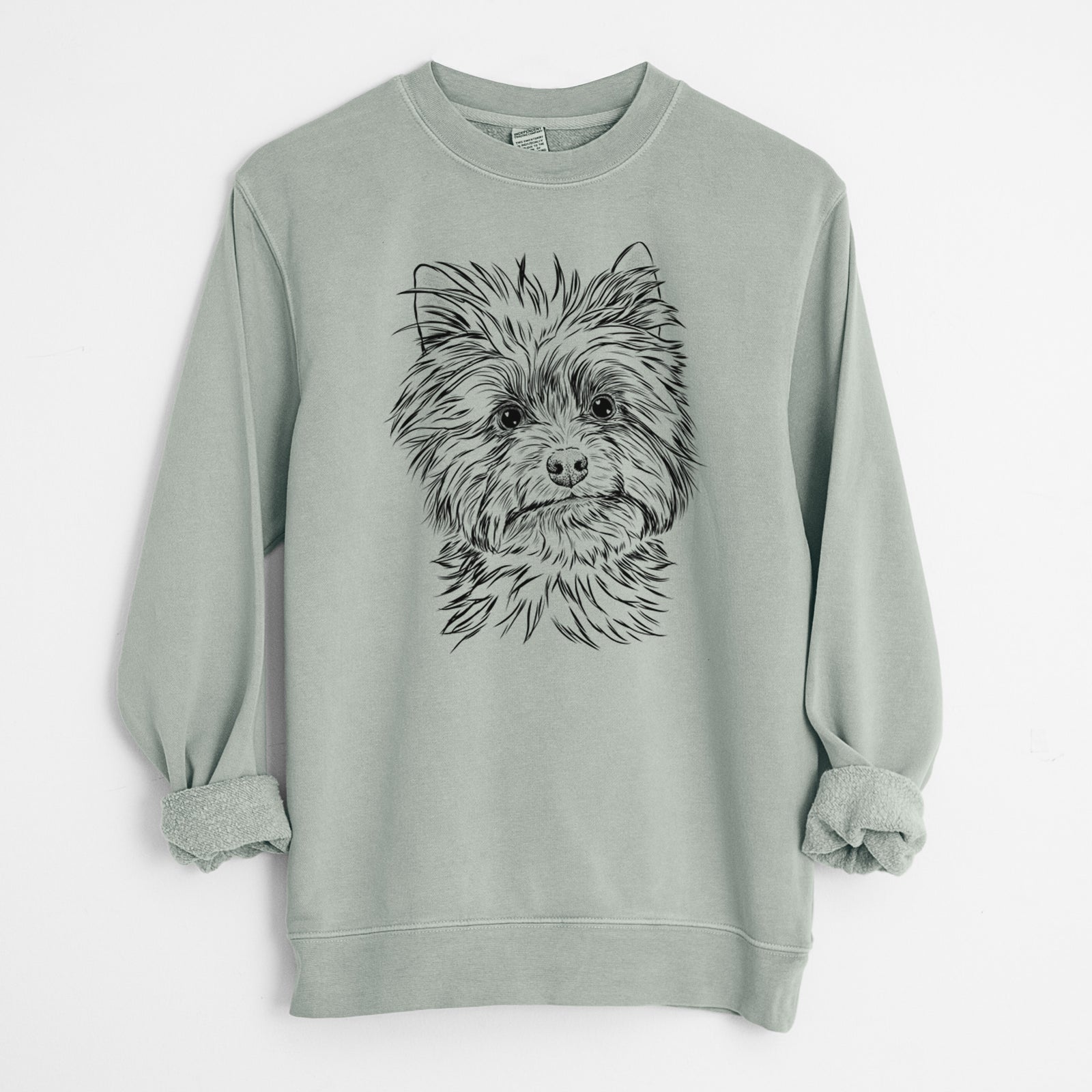 Bare Dakota the Yorkshire Terrier - Unisex Pigment Dyed Crew Sweatshirt