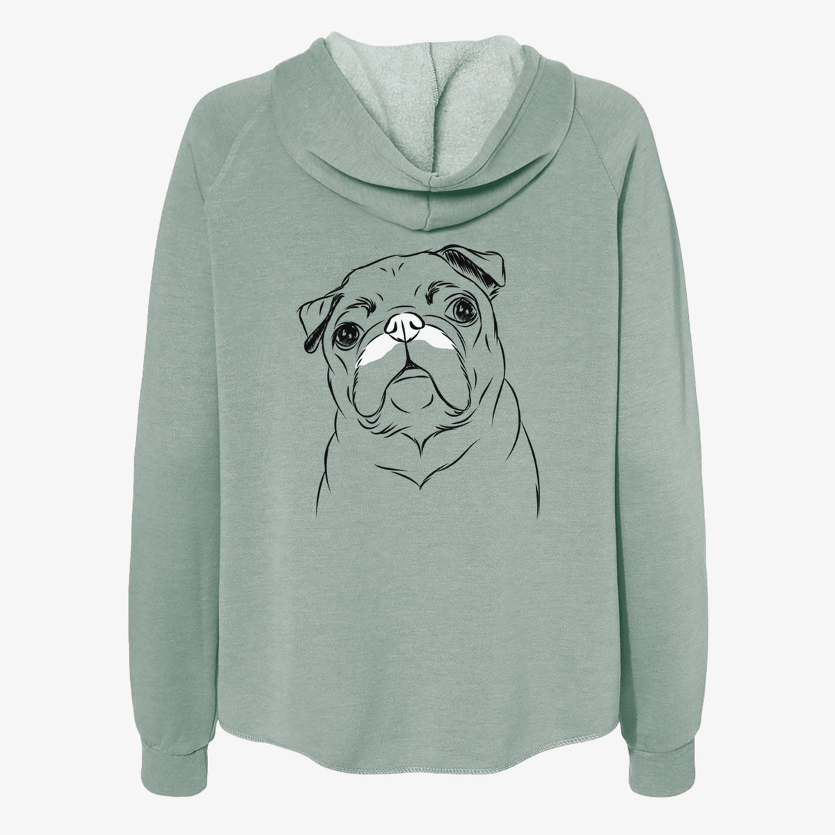 Darling Chloe the Pug - Women's Cali Wave Zip-Up Sweatshirt