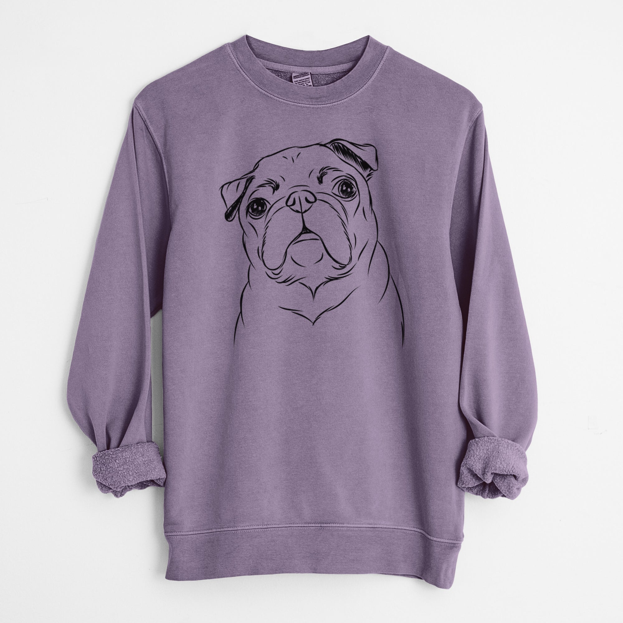 Bare Darling Chloe the Pug - Unisex Pigment Dyed Crew Sweatshirt