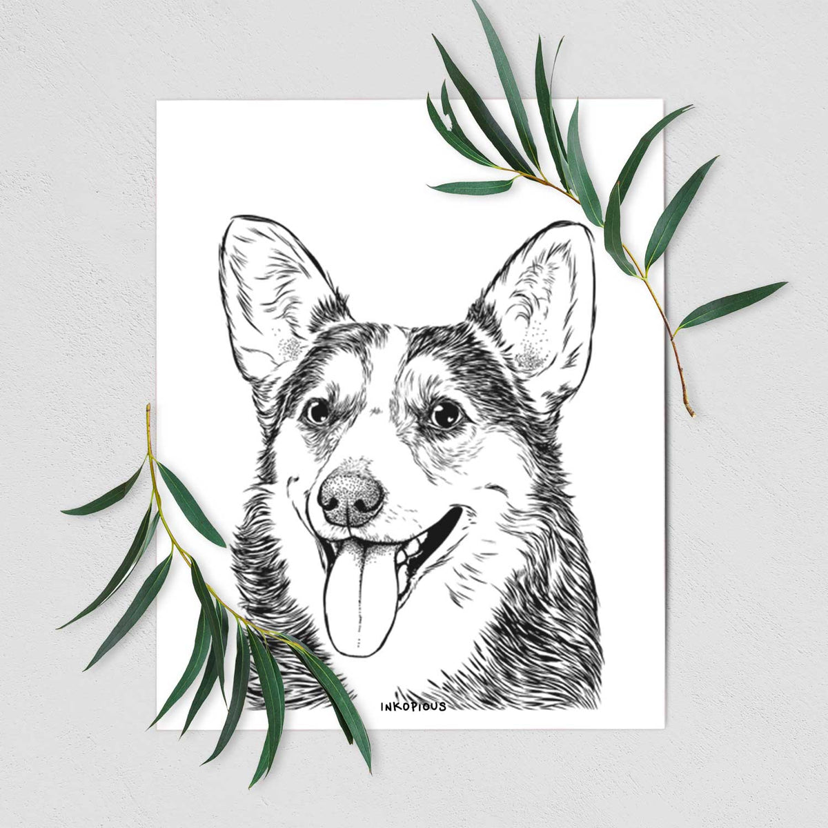 Darma the Corgi Art Print
