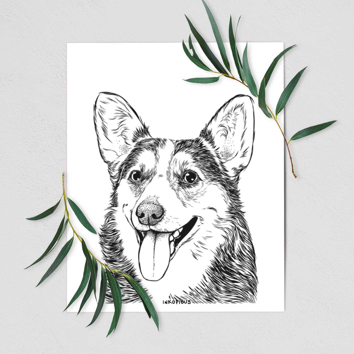 Darma the Corgi Art Print